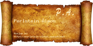Perlstein Álmos névjegykártya